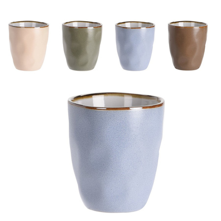 Set van 4x stuks luxe gekleurde stoneware bekers/koffiekopjes 280 ml