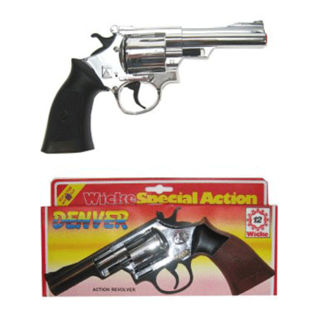 Speelgoed revolver pistool met 12 plaffertjes schoten
