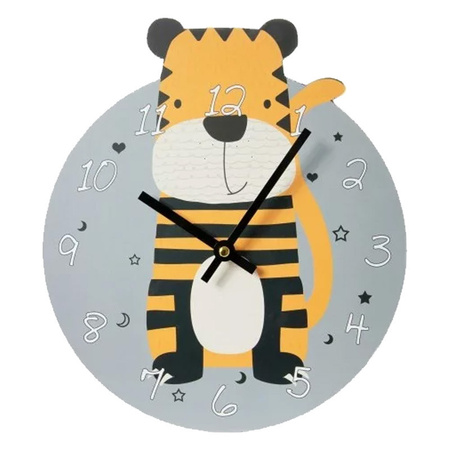Tiger animal clock 26 cm for children