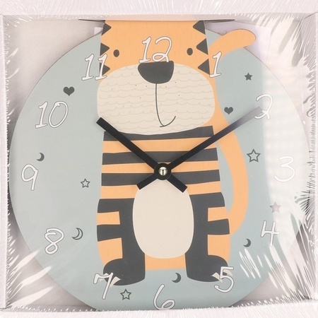 Tiger animal clock 26 cm for children