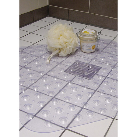 Bath mat - non-slip - with suction cups - transparent - 52 x 53 cm