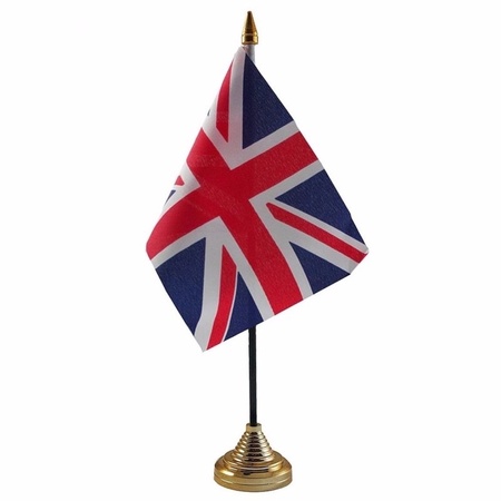 Union Jack tafelvlaggetje 10 x 15 cm met standaard