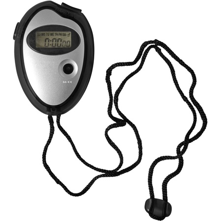 Voordelige digitale sport stopwatch zwart/metallic zilver  - Action products