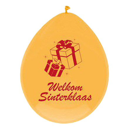 Welcome Saint Nicholas balloons - 6x - yellow/red