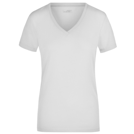 Witte dameskleding V-hals t-shirt