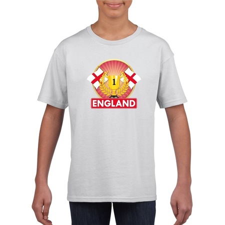 Wit Engeland supporter kampioen shirt kinderen