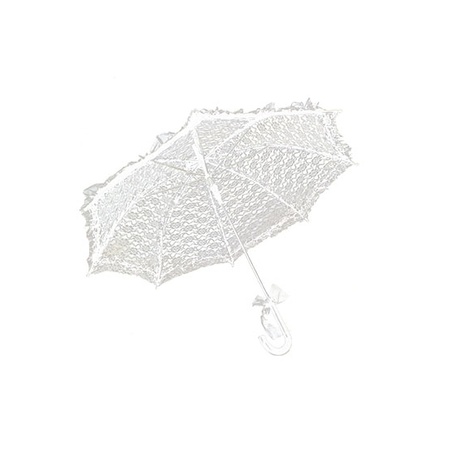 Witte kanten paraplu 70 cm