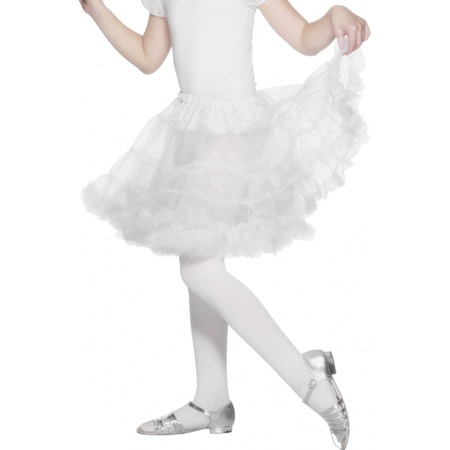 Feest petticoat wit voor kinderen
