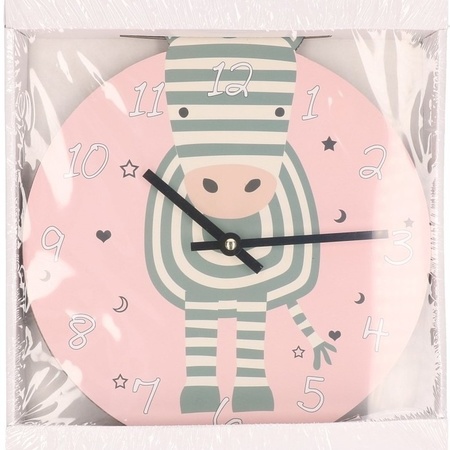 Zebra animal clock 26 cm for children