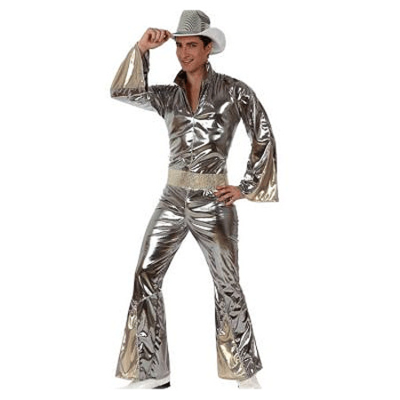 Carnavalskostuum Zilver disco pak voor heren