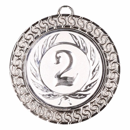 Nr. 2 medal on a red white blue ribbon