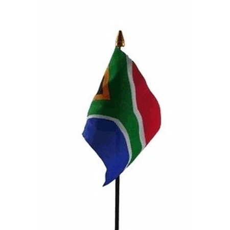 South Africa mini flag on pole 10 x 15 cm