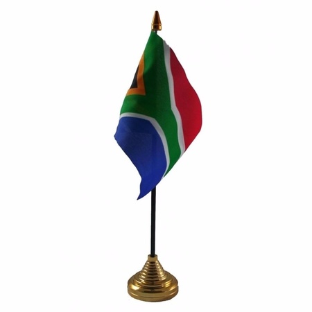 South Africa table flag 10 x 15 cm with base