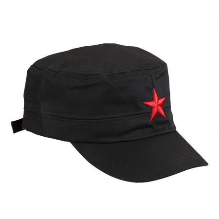 Zwarte cap met rode ster