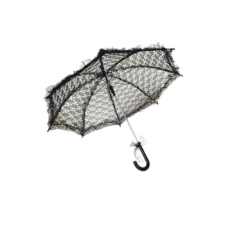 Zwarte kanten paraplu 70 cm