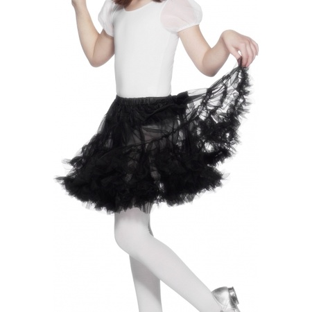 Feest petticoat zwart voor kinderen