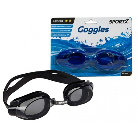 Zwarte zwembril met latex hoofdband - Action products